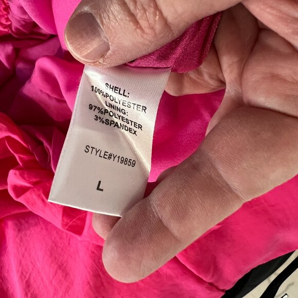 Hot Pink DO+BE Sleeveless Blouse w/ Pleated Shoulder Size L - Picture 6 of 7